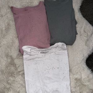3 pack men’s pacsun basic specked over sized scallop fit t shirts size L